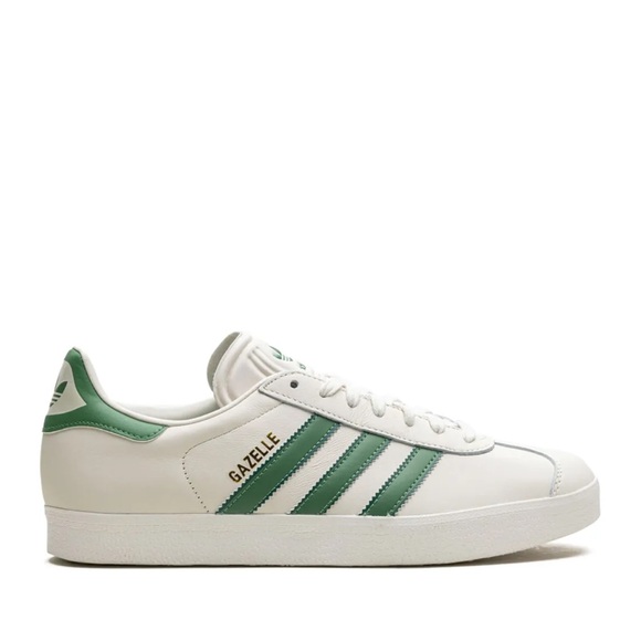 Adidas Gazelle White with Green Stripes - Picture 1 of 7